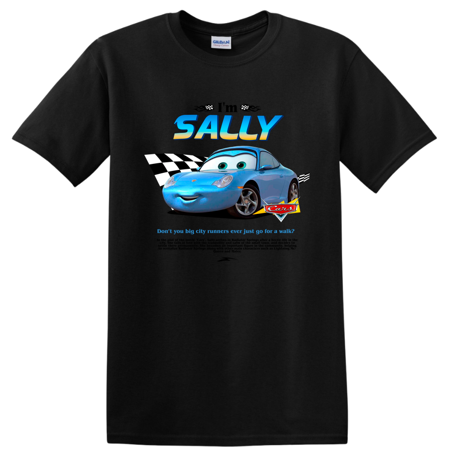 Sally Cars Character T Shirt for Kids, Fun Cartoon Design Tee for Fans