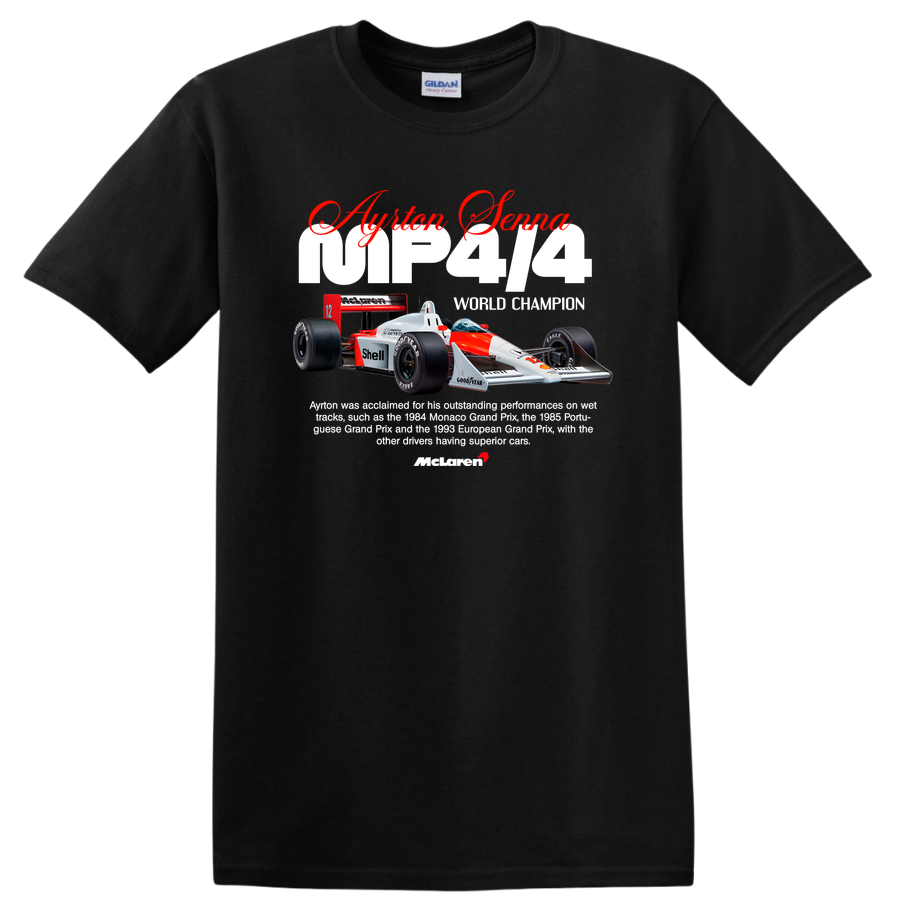 Race Car T Shirt McLaren F1 Design Ayrton Senna Fan Apparel Casual Tee