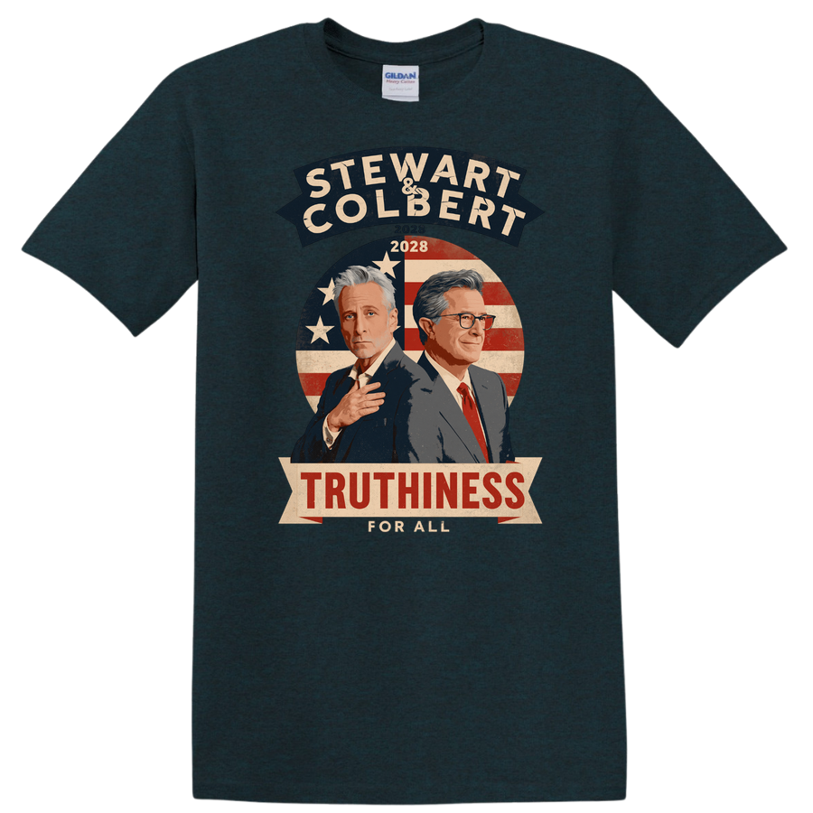 Stewart Colbert 2028 T Shirt Truthiness For All Political Campaign Vote Tee Gift