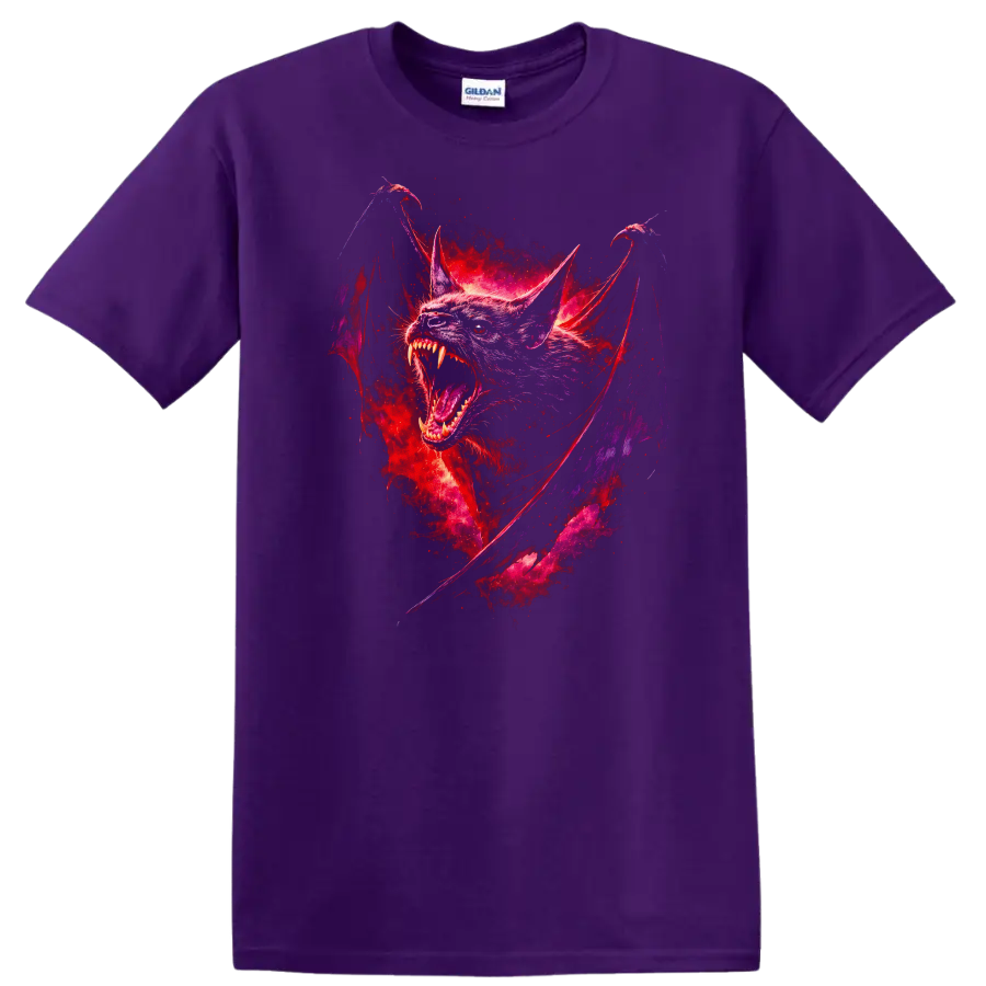 Vampire Bat Red Graphic T Shirt Horror Design for Spooky Season Tee
