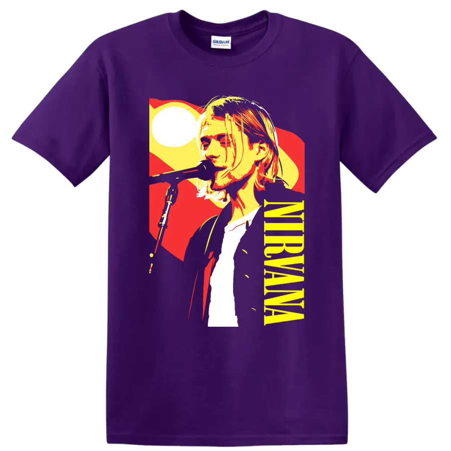 Nirvana Rock Metal Music T Shirt Kurt Cobain Portrait Grunge Band Tee