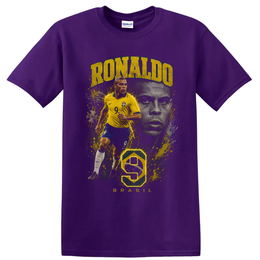 Ronaldo Nazario Brazil Soccer Legend T Shirt Vintage Player Graphic Tee