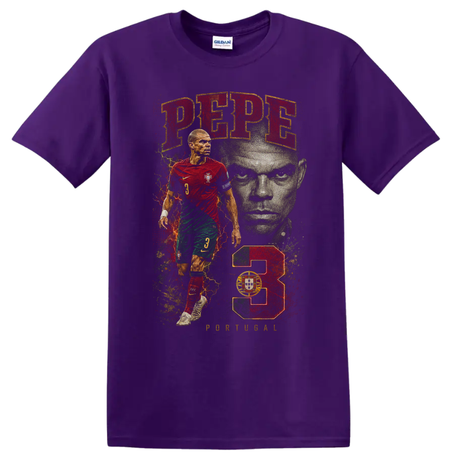 Pepe Portugal Soccer Player T Shirt Graphic Portrait Sports Tee