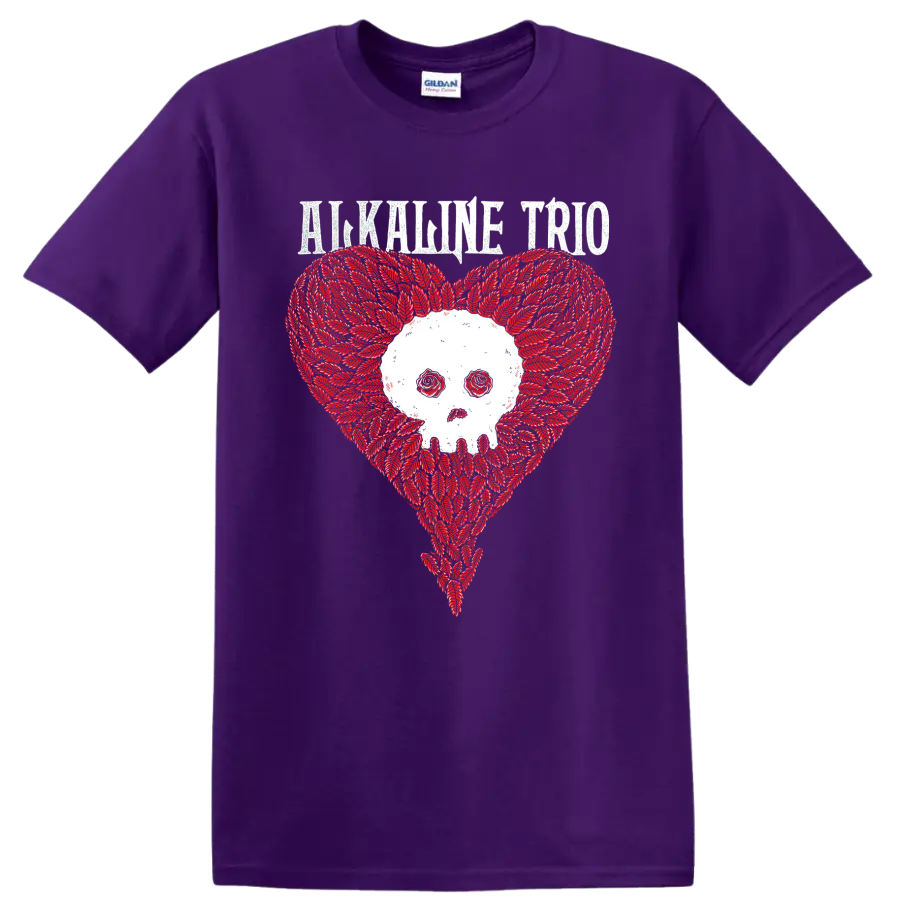 Alkaline Trio Punk Rock Skull Heart Graphic T Shirt Alternative Music Tee Black
