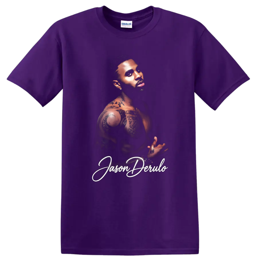 Jason Derulo Tattoo Portrait Pop Music Graphic T Shirt Celebrity Fan Art Tee