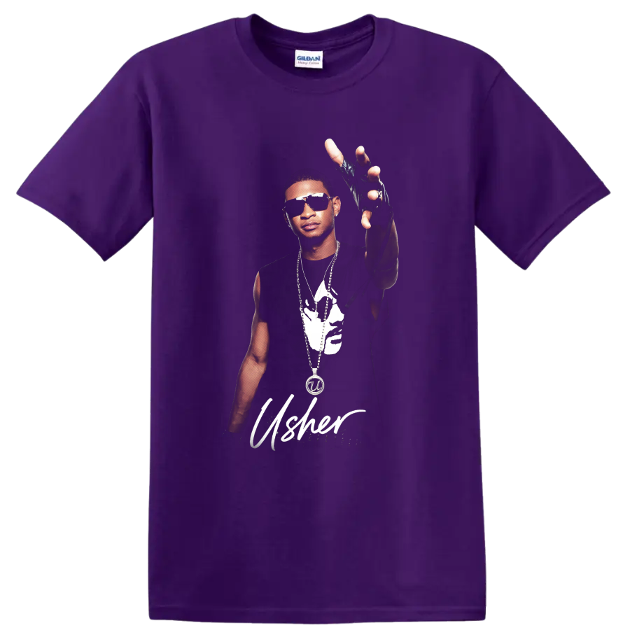 Usher RNB Singer 2000s Era Music Culture Graphic Concert T Shirt Pop Star Tee