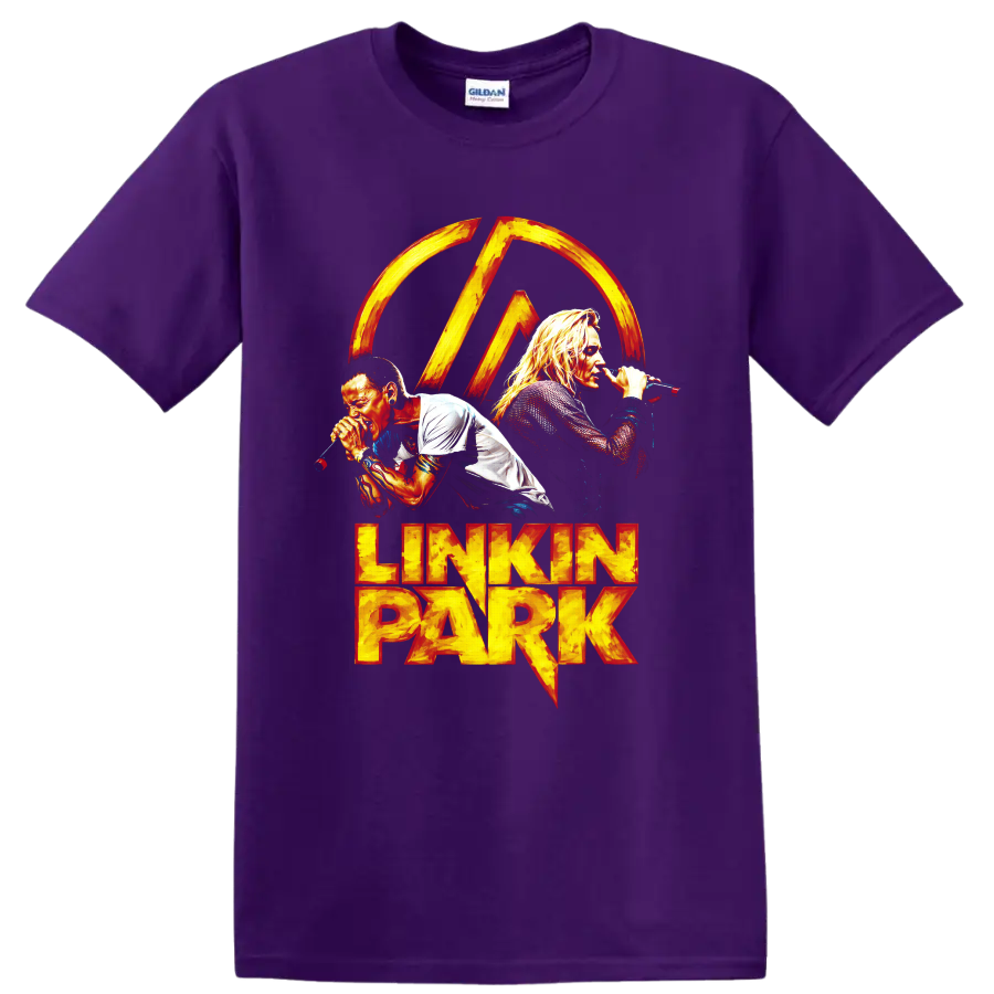 Linkin Park T Shirt Rock Band Singers Microphone Graphic Concert Music Art Tee