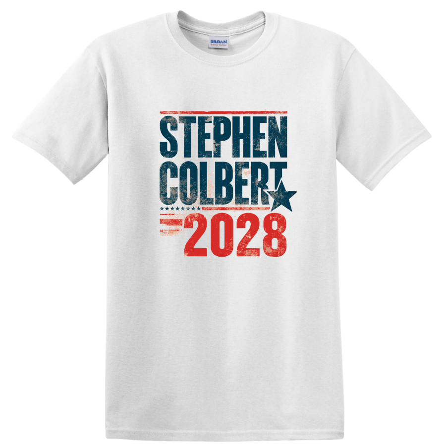 Stephen Colbert 2028 T Shirt Retro Political Election Vote President Tee Gift